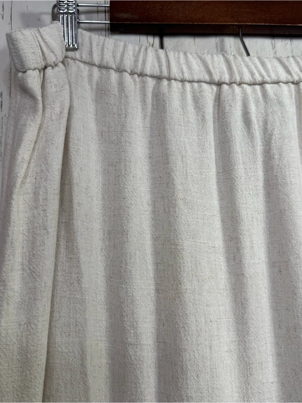 Rachel Zoe Cream Linen Blend Tiered Maxi Skirt Size XL Boho Cottagecore Coastal